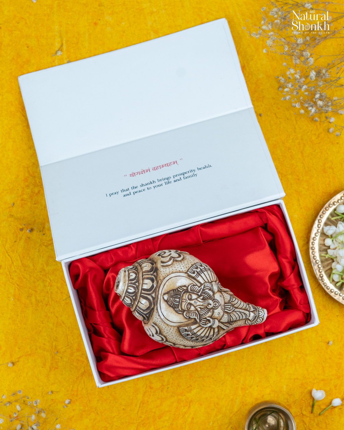 Ganesh shankh carved Packeging